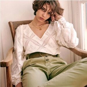 Sézane Lauren Ecru Blouse